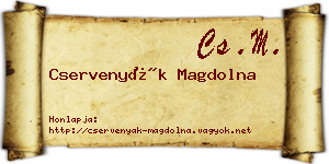 Cservenyák Magdolna névjegykártya