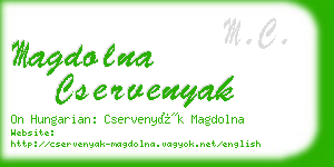 magdolna cservenyak business card